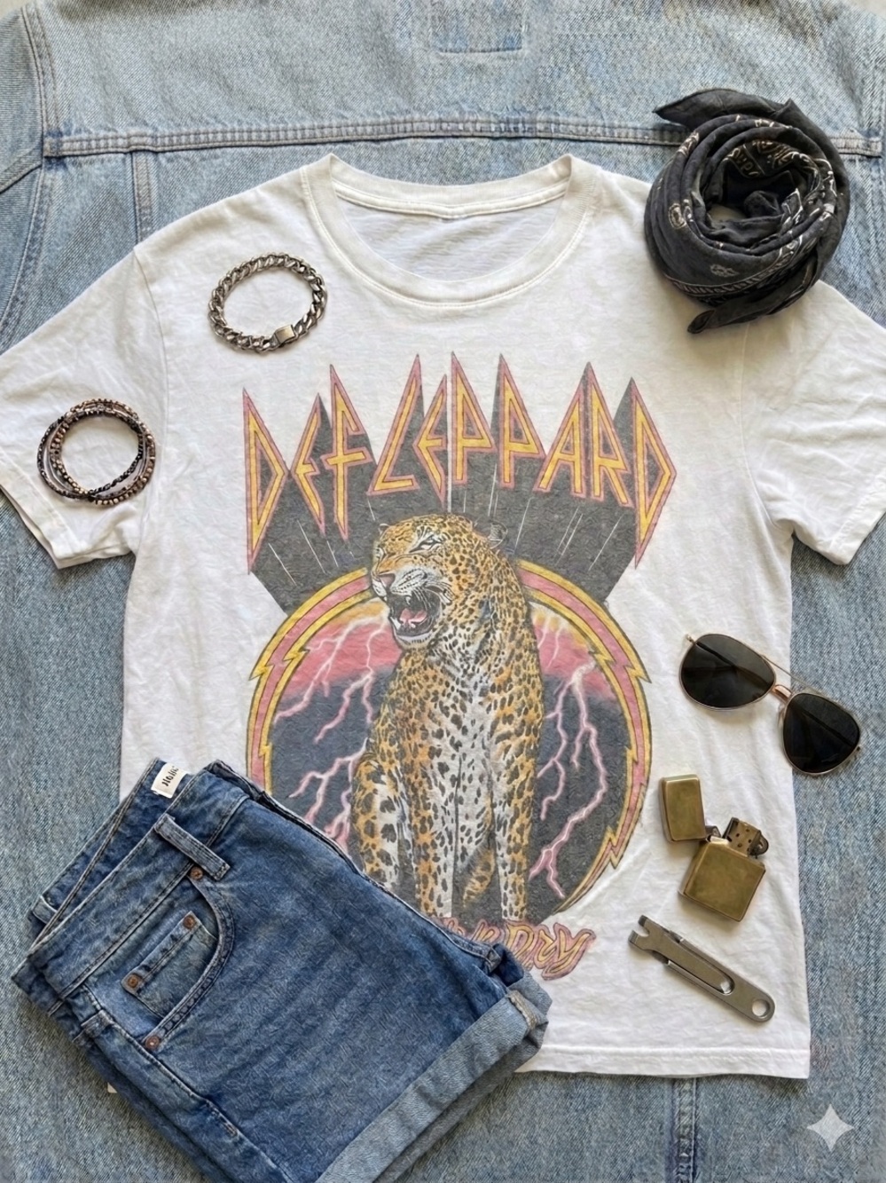 Daydreamer Def Leppard High 'N' Dry Graphic T-Shirt  XS Streetwear Grunge